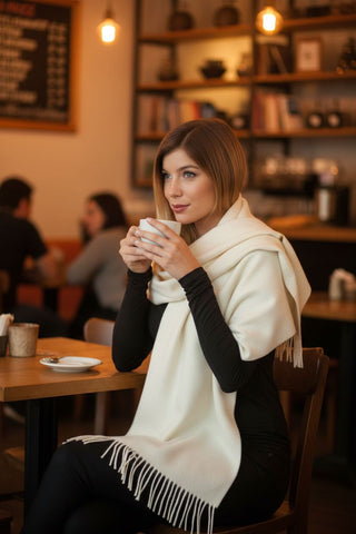 PT-1004-COM12-100% Baby Alpaca Scarf - Woven Solid