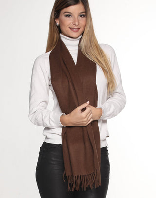 PT-1004-COM5-100% Baby Alpaca Scarf - Woven Solid