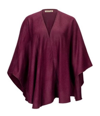 PL_308-bordaux-100% Baby Alpaca Woven Ruana