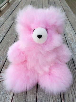 12" Alpaca Teddy Bears - Choice Alpaca Products-12inchHucBear_pink
