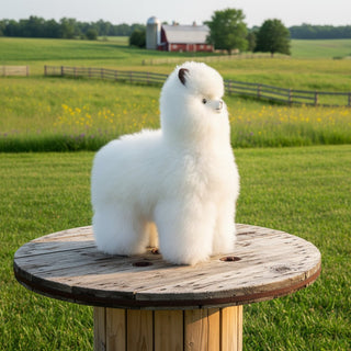 17" Standing Fur Alpaca Toy - Choice Alpaca Products-17inchStndFurToy_white
