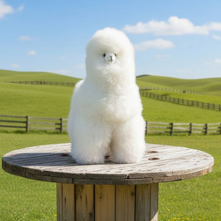 17" Standing Fur Alpaca Toy - Choice Alpaca Products-17inchStndFurToy_white