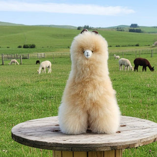 17" Standing Fur Alpaca Toy - Choice Alpaca Products-17inchStndFurToy_white