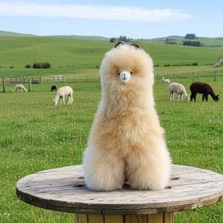 17" Standing Fur Alpaca Toy