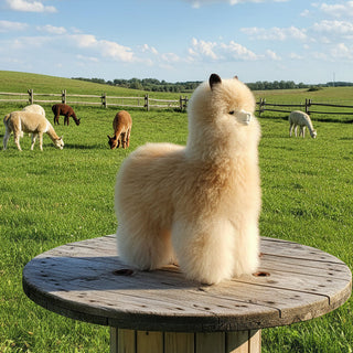 17" Standing Fur Alpaca Toy