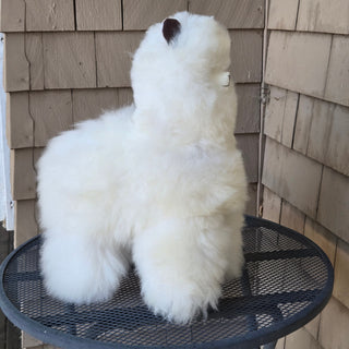 17" Standing Fur Alpaca Toy Toys White 