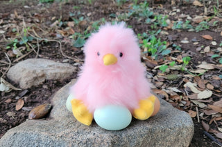 5" Fur Alpaca Yellow Chick Toys Pink 