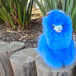 6" Standing Alpaca Fur Toy - Choice Alpaca Products-INCT-6inch-blue
