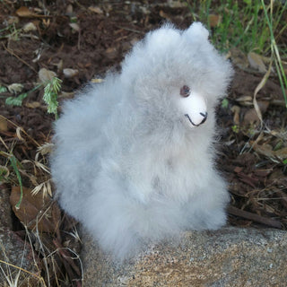6" Standing Alpaca Fur Toy - Choice Alpaca Products-INCT-6inch-grey