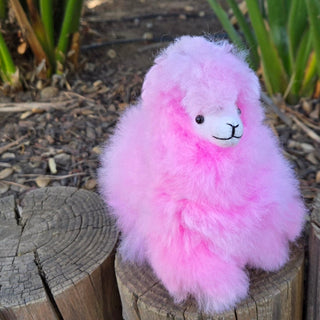 6" Standing Alpaca Fur Toy - Choice Alpaca Products-INCT-6inch-pink