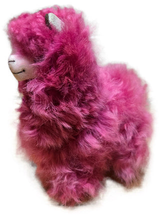 6" Standing Alpaca Fur Toy Toy Fuschia 