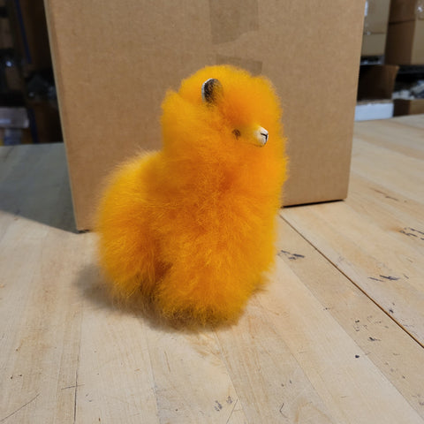 6" Standing Alpaca Fur Toy Toy Orange 