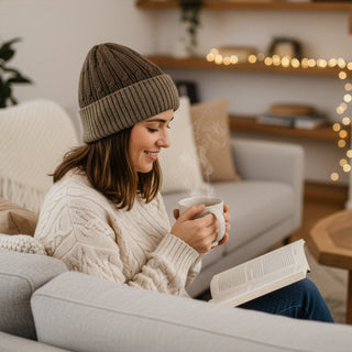 Reversible Cabled 100% Alpaca Knit Hat Fun 