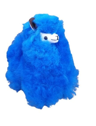 9" Standing Fur Alpaca Toy - Choice Alpaca Products-9inchStndFurToy_boldblue