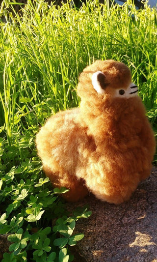 9" Standing Fur Alpaca Toy - Choice Alpaca Products-9inchStndFurToy_brown