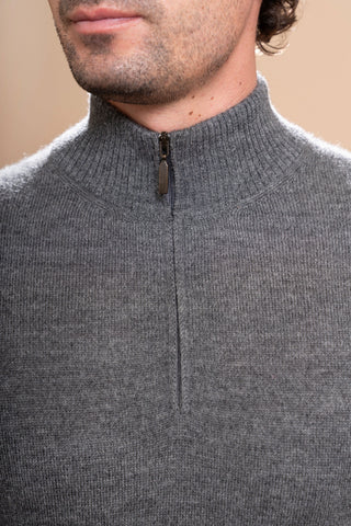 Men's New York 1/2 Zip Sweater Shirts & Tops Grey M 
