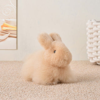 Premium Alpaca Fur Toys Collection 6" Bunny - Beige 