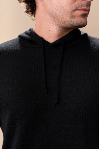 Baby Alpaca/Cotton Hoodie Shirts & Tops Black SM 