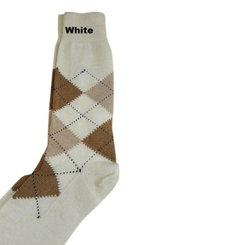 Alpaca Argyle Socks Socks Large White 