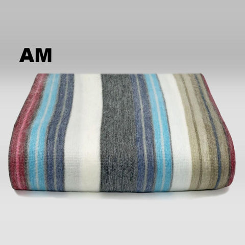 Alpaca Bed Blanket - Striped Blankets 