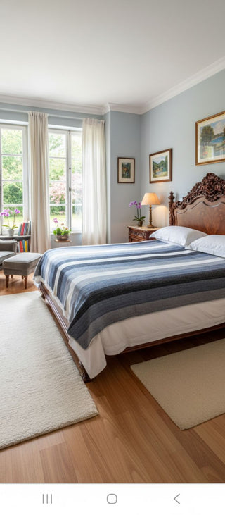 Alpaca Bed Blanket - Striped Blankets 