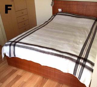 Alpaca Bed Blanket - Striped Blankets 