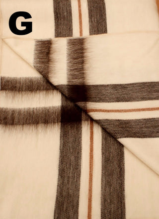 Alpaca Bed Blanket - Striped Blankets G 
