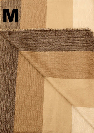 Alpaca Bed Blanket - Striped Blankets M 