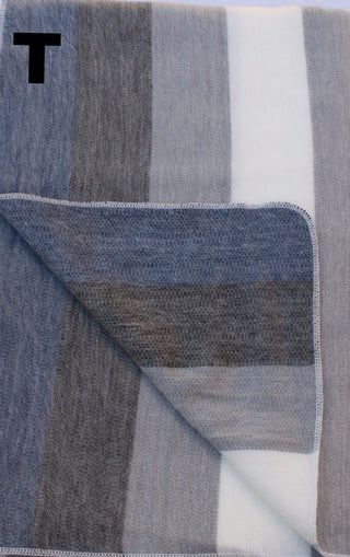 Alpaca Bed Blanket - Striped Blankets T 