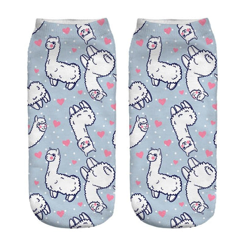 Alpaca Dreams of Love Socks Socks 