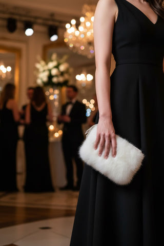 clutch-white-Alpaca Fur Clutch Purse