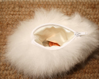 Alpaca Fur Coin Purse Toys White 