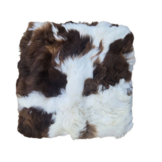 Alpaca Fur Covered Pillow Cushion Case - Choice Alpaca Products-INCT_fur_pillow-heart-brown-white