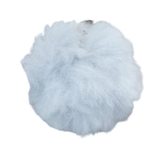 Alpaca Fuzzball Keychain Fun Soft Grey 