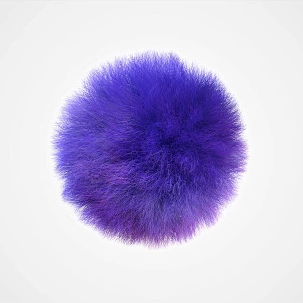 Fluffball Alpaca Fur Pompom Keychain Purple