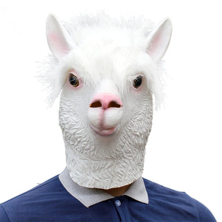 alpaca_mask-Alpaca Head Latex Party Mask