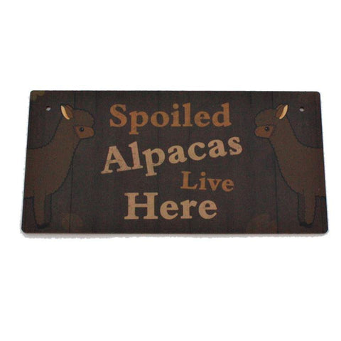 Alpaca Home Decor Wooden Plaque Home Decor Spoiled Alpacas Live Here-brown 