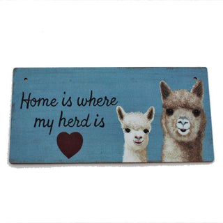 Alpaca Home Decor Wooden Plaque - Choice Alpaca Products-PDhomeiswheretheherdis