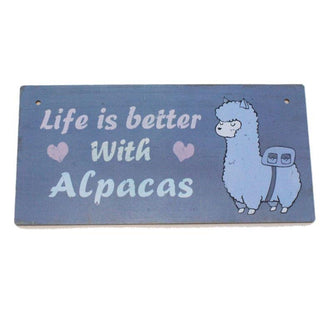 Alpaca Home Decor Wooden Plaque - Choice Alpaca Products-PDlifeisbetterwithalpacas