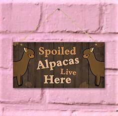 Alpaca Home Decor Wooden Plaque - Choice Alpaca Products-PDspoiledalpacaslivehere-brown