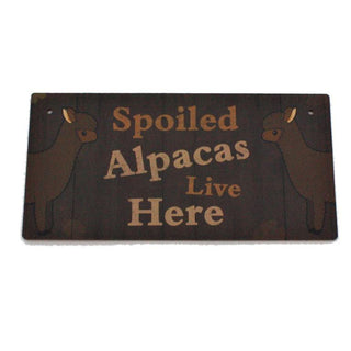 Alpaca Home Decor Wooden Plaque - Choice Alpaca Products-PDspoiledalpacaslivehere-brown