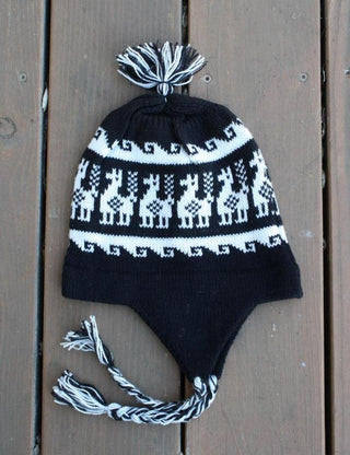 IncaSetBlack-Alpaca Inca Hat, Gloves, Socks set