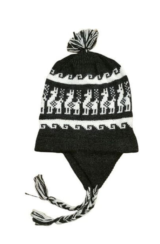IncaSetCharcoal-Alpaca Inca Hat, Gloves, Socks set