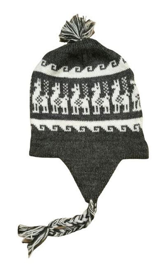 IncaSetCharcoal-Alpaca Inca Hat, Gloves, Socks set