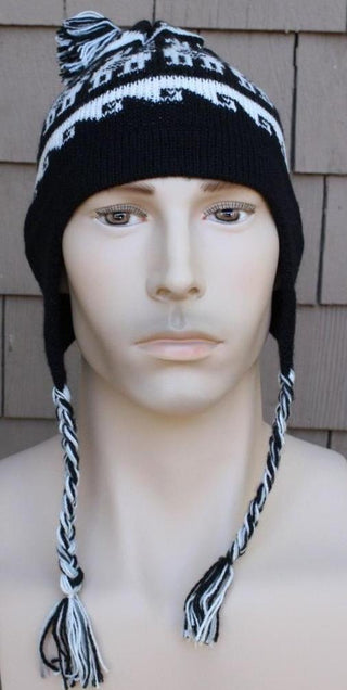 IncaSetWhite-Alpaca Inca Hat, Gloves, Socks set