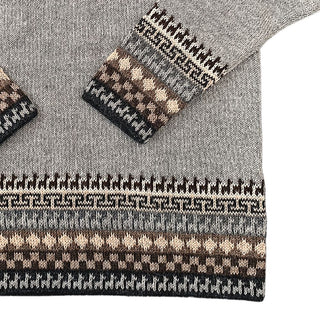Alpaca Inca Patterned Sweater - Choice Alpaca Products-scr001-grey-xs