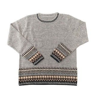 Alpaca Inca Patterned Sweater - Choice Alpaca Products-scr001-grey-xs