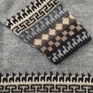 Alpaca Inca Patterned Sweater - Choice Alpaca Products-scr001-grey-xs