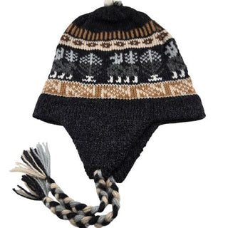 Alpaca Infant Toddler Chullo Hat - Choice Alpaca Products-Chullo_Infant_4T-charcoalgrey