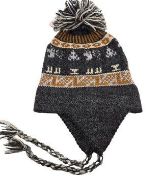 Alpaca Infant Toddler Chullo Hat - Choice Alpaca Products-Chullo_Infant_4T-darkgrey